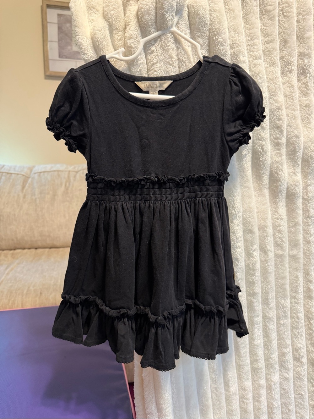 Matilda Jane Black Ruffle-Trim Knit Dress